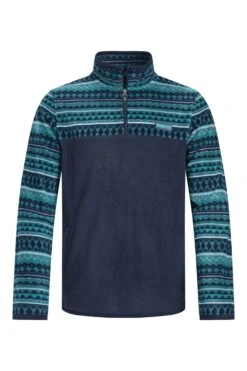Gilbert 1/4 Zip Printed Microfleece Cedar Green -Everyday Luxe 128964