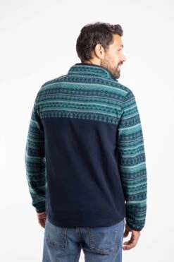 Gilbert 1/4 Zip Printed Microfleece Cedar Green -Everyday Luxe 128965