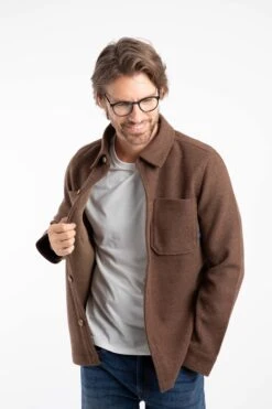 Charles Plain Over Shirt Mocha -Everyday Luxe 129135