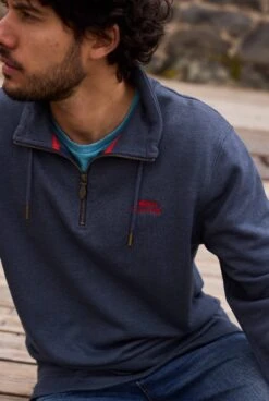 Brampton Branded 1/4 Zip Sweatshirt Navy