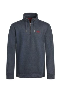Brampton Branded 1/4 Zip Sweatshirt Navy -Everyday Luxe 129245
