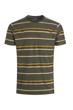 Herne Organic Cotton Stripe T-Shirt Deep Lichen Green 13 Herne Organic Cotton Stripe T-Shirt Deep Lichen Green -Everyday Luxe 129270