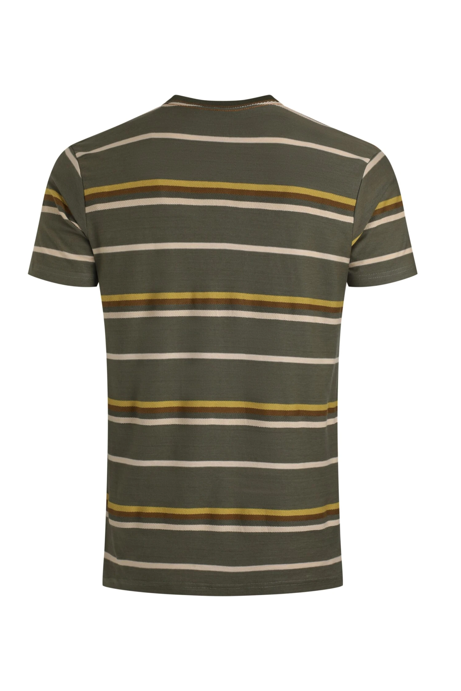 Herne Organic Cotton Stripe T-Shirt Deep Lichen Green 9 Herne Organic Cotton Stripe T-Shirt Deep Lichen Green - Image 7