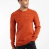 Fahri Mixed Stitch Crew Neck Jumper Rust Leaves -Everyday Luxe 129438