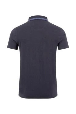 Dylan Organic Cotton Tipped Collar Polo Shirt Midnight -Everyday Luxe 129586