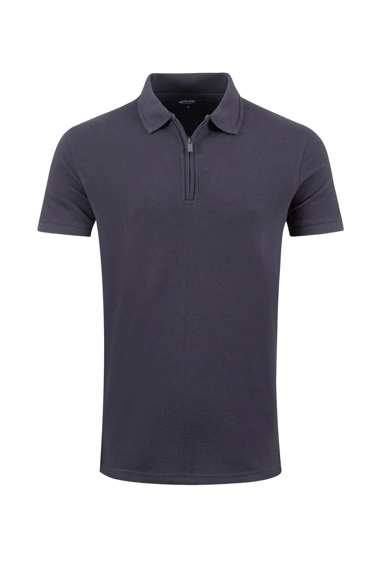 Murray Organic Cotton Half Zip Textured Jersey Polo Midnight 4 Murray Organic Cotton Half Zip Textured Jersey Polo Midnight - Image 2
