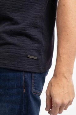 Murray Organic Cotton Half Zip Textured Jersey Polo Midnight 16 Murray Organic Cotton Half Zip Textured Jersey Polo Midnight -Everyday Luxe 129619