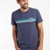 Wave Stripe Graphic T-Shirt Dark Blue -Everyday Luxe 129622