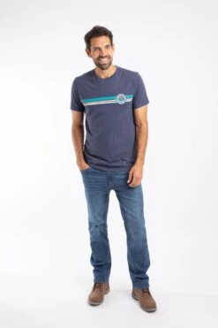 Wave Stripe Graphic T-Shirt Dark Blue 11 Wave Stripe Graphic T-Shirt Dark Blue -Everyday Luxe 129625