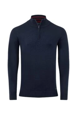 Frederick 1/4 Zip Fine Knit Jumper Midnight 13 Frederick 1/4 Zip Fine Knit Jumper Midnight -Everyday Luxe 129721
