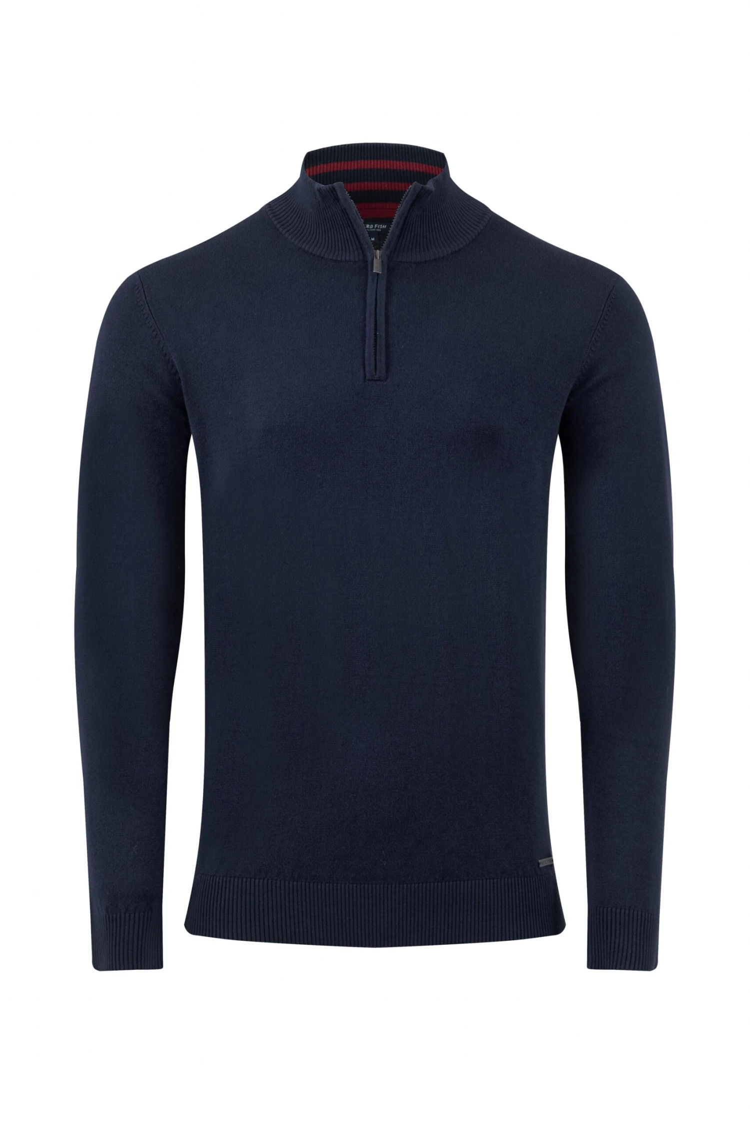 Frederick 1/4 Zip Fine Knit Jumper Midnight 5 Frederick 1/4 Zip Fine Knit Jumper Midnight - Image 3