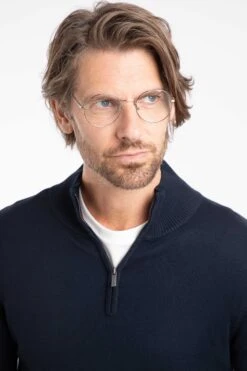 Frederick 1/4 Zip Fine Knit Jumper Midnight 16 Frederick 1/4 Zip Fine Knit Jumper Midnight -Everyday Luxe 129724