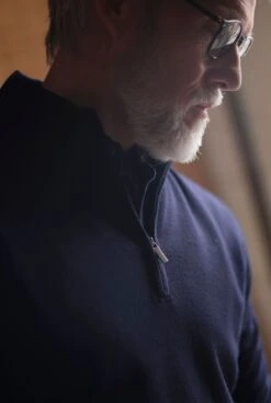 Frederick 1/4 Zip Fine Knit Jumper Midnight 19 Frederick 1/4 Zip Fine Knit Jumper Midnight -Everyday Luxe 129727