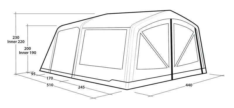 Outwell Maryland 5 Air Tent 205 5 Outwell Maryland 5 Air Tent 205 - Image 3