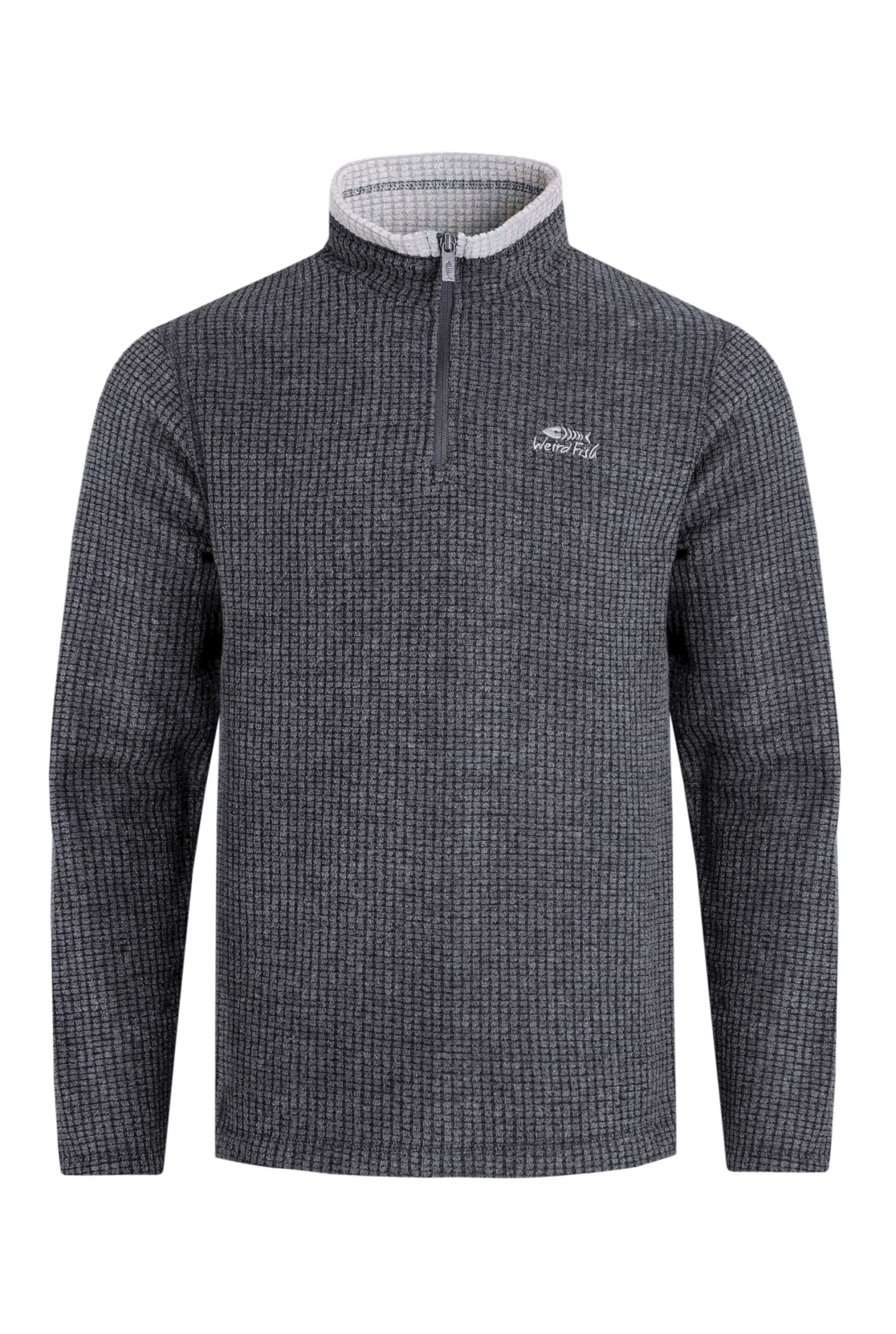 Newark 1/4 Zip Grid Fleece Washed Black 5 Newark 1/4 Zip Grid Fleece Washed Black - Image 3