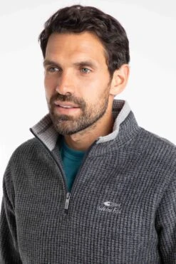 Newark 1/4 Zip Grid Fleece Washed Black 14 Newark 1/4 Zip Grid Fleece Washed Black -Everyday Luxe 75087