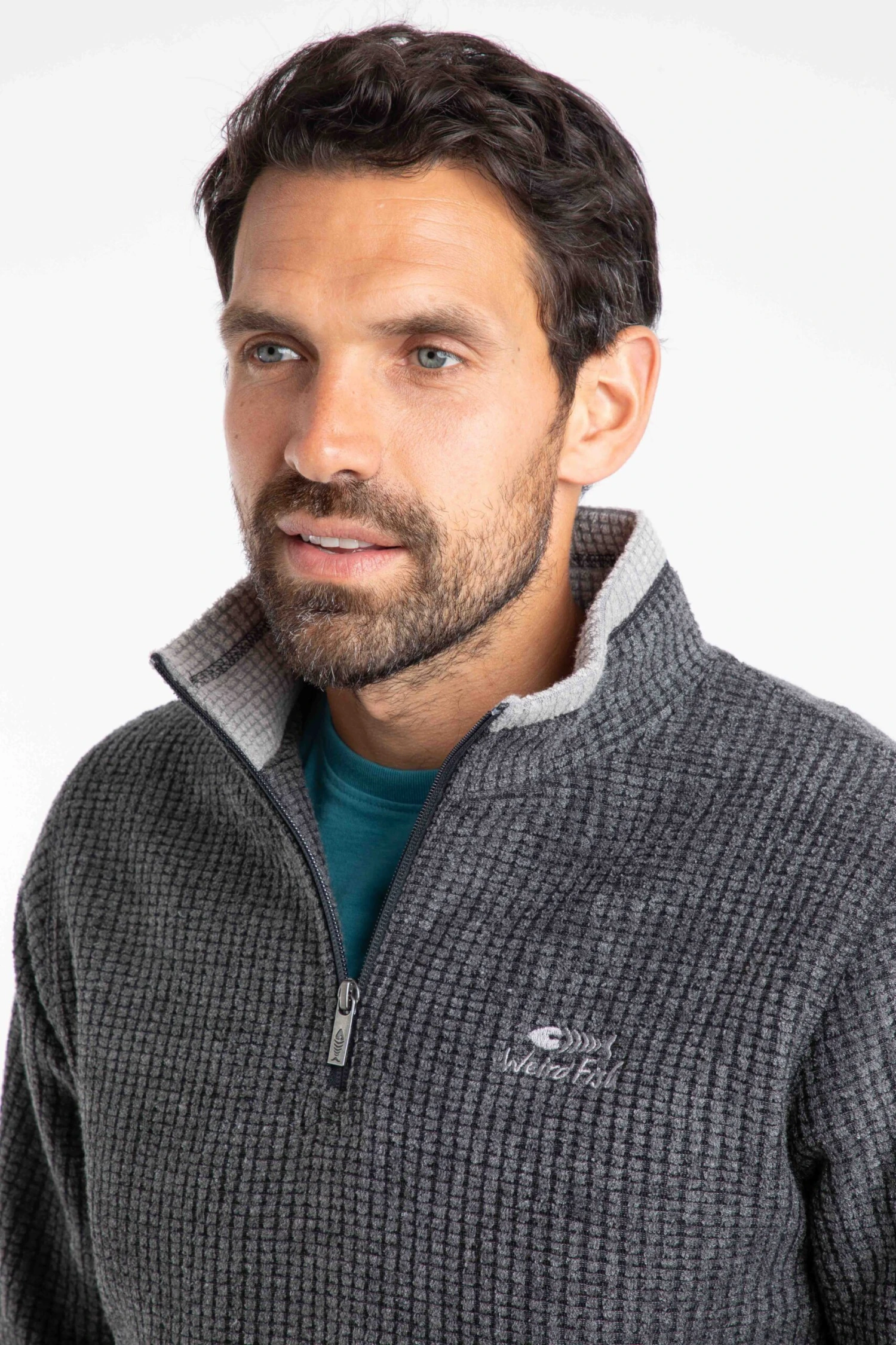 Newark 1/4 Zip Grid Fleece Washed Black 8 Newark 1/4 Zip Grid Fleece Washed Black - Image 6