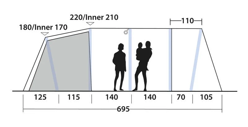 Outwell Tennessee 7 Air Tent 2025 10 Outwell Tennessee 7 Air Tent 2025 - Image 9