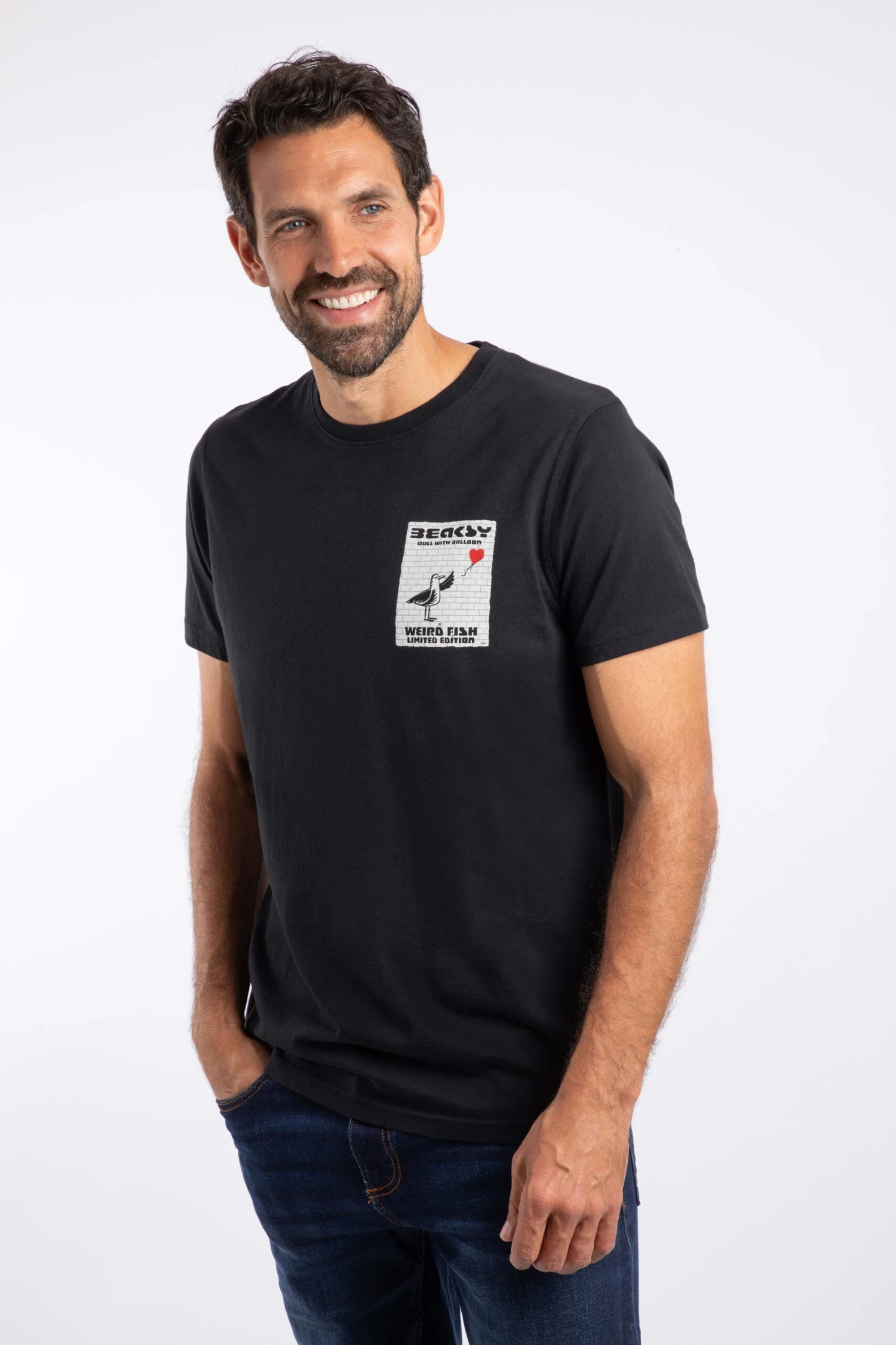 Beaksy Back Print Artist T-Shirt Black 3 Beaksy Back Print Artist T-Shirt Black