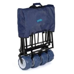 Yello Folding Beach Trolley -Everyday Luxe BGG1675 yello foldable trolley blue folded 3quarter copy