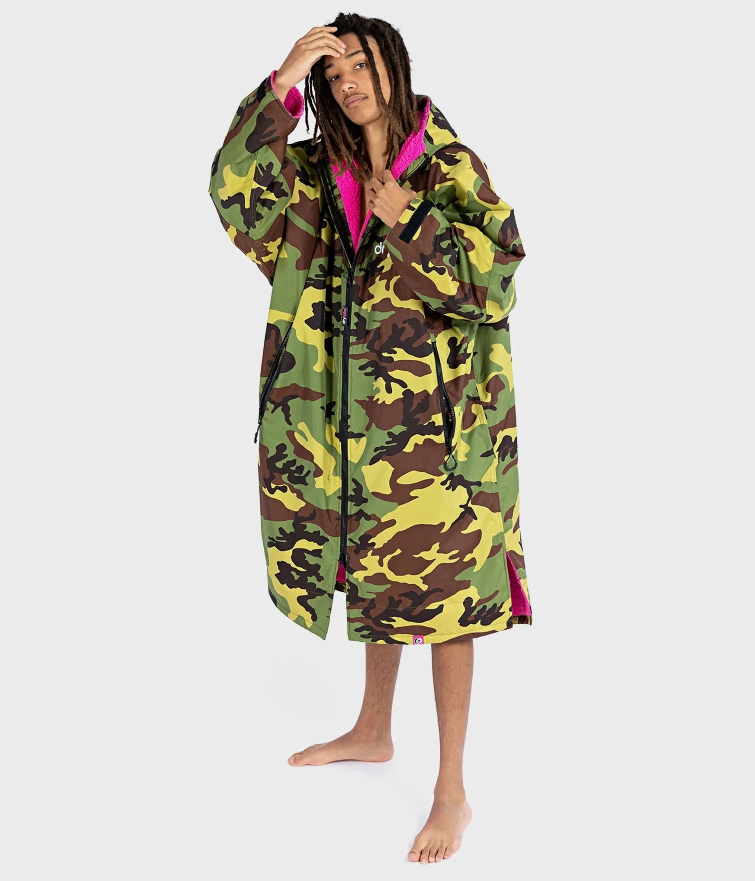 Dryrobe Advance Long Sleeve Camouflage Pink - RECYCLED 3 Dryrobe Advance Long Sleeve Camouflage Pink - RECYCLED