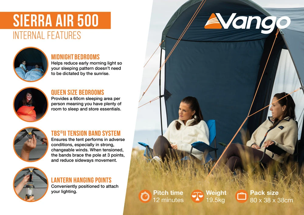 Vango Sierra Air 500 Tent 2025 12 Vango Sierra Air 500 Tent 2025 - Image 10