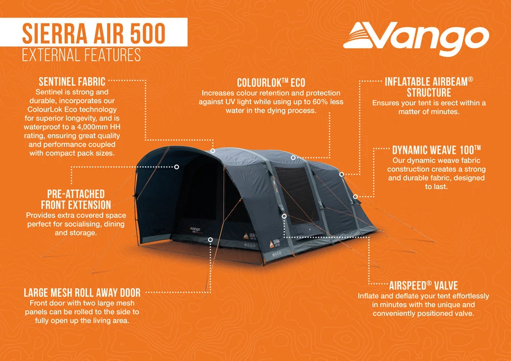 Vango Sierra Air 500 Tent 2025 11 Vango Sierra Air 500 Tent 2025 - Image 9