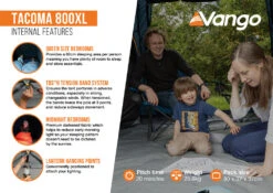 Vango Tacoma 800XL Tent Package -Everyday Luxe Tacoma 800xl Infographic2 LowRes