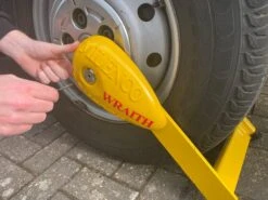 Milenco Wraith 2 Wheel Lock - Caravans -Everyday Luxe Wraith Motorhome Removal 1