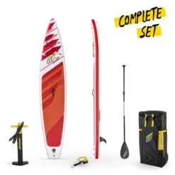 Bestway HydroFrorceFastblast Tech - 12’6ft SUP Inflatable Stand Up Paddle Board 15 Bestway HydroFrorceFastblast Tech - 12’6ft SUP Inflatable Stand Up Paddle Board -Everyday Luxe bw65343 callout 1 red sup inflatable stand up paddle board
