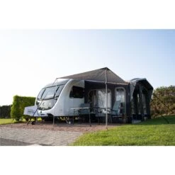 Vango Riviera Air Awning 390 Elements TC Package With Free Tall Annex Elements TC - Riviera, Caravan Awning Side Canopy And CP225 - Breathable Fitted Carpet - Riviera 390 -Everyday Luxe caravan awning side canopy