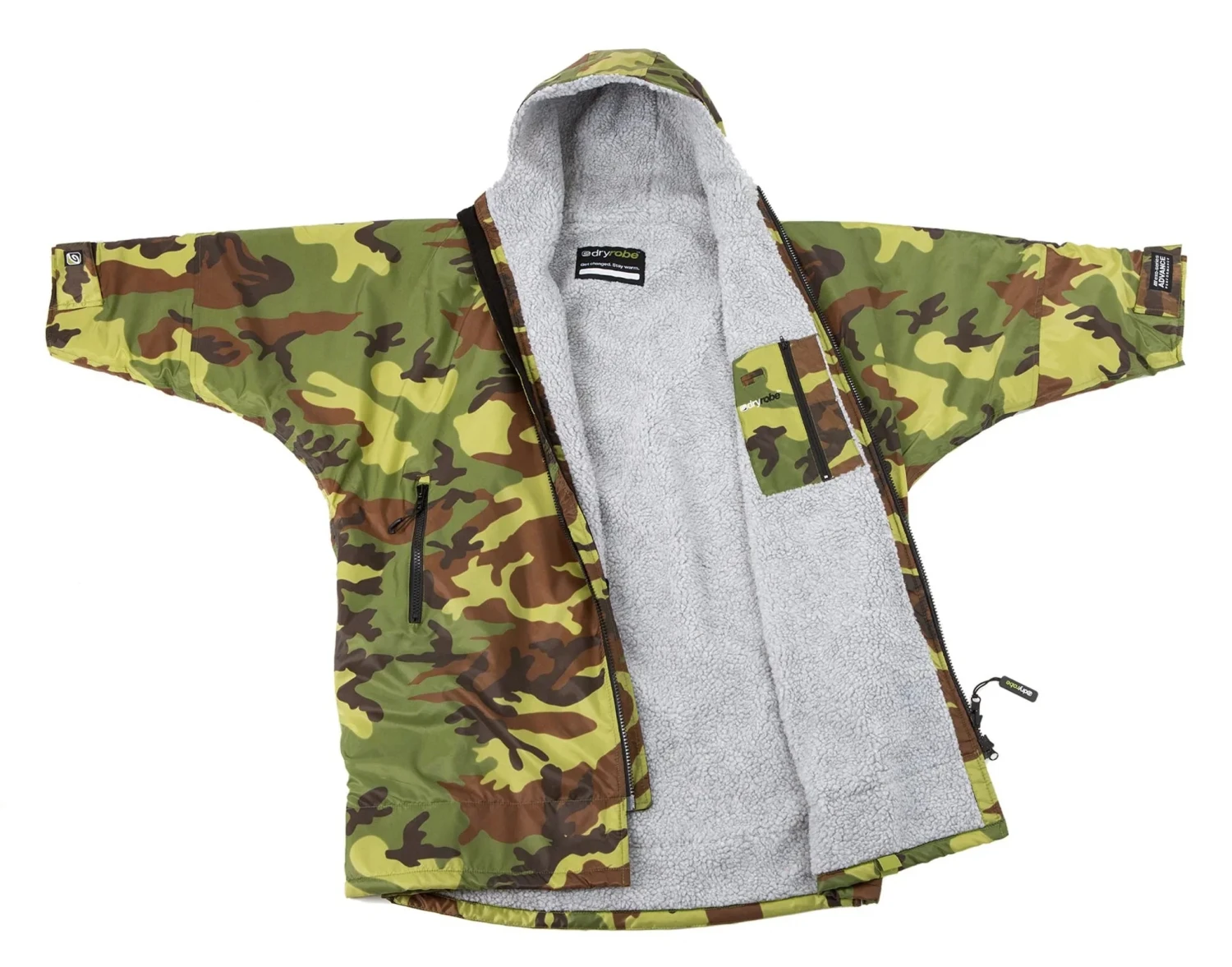 Dryrobe Advance Kids Long Sleeve Camouflage Grey - RECYCLED 6 Dryrobe Advance Kids Long Sleeve Camouflage Grey - RECYCLED - Image 4