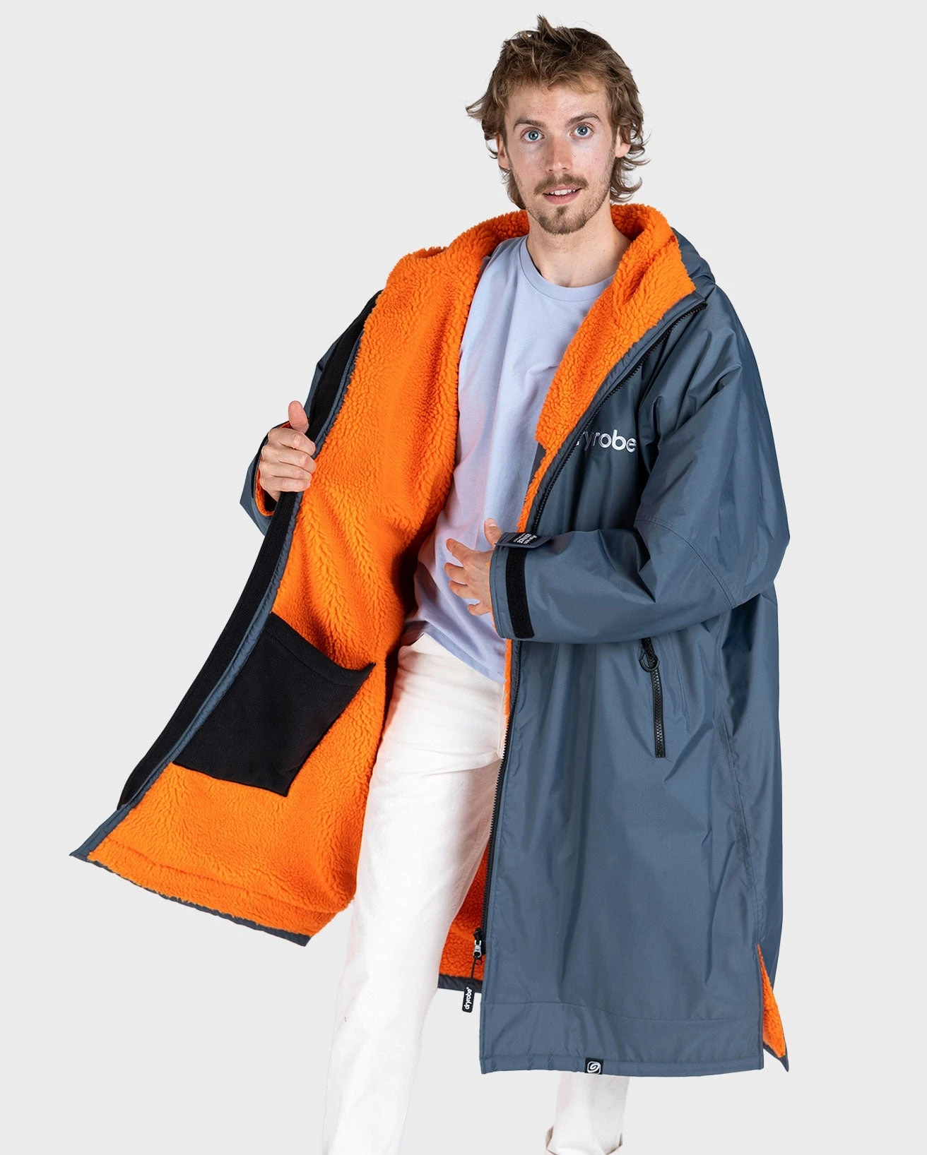 Dryrobe Advance Long Sleeve Dark Grey / Orange 5 Dryrobe Advance Long Sleeve Dark Grey / Orange - Image 3
